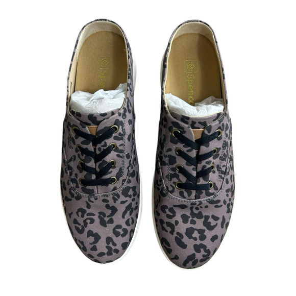 Spenco Khloe Kick Charcoal Leopard Print Slip On Shoes Sz 11 B Comfort Footbed - Picture 7 of 9